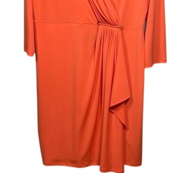 Michael Kors MK Faux Wrap Dress- Orange Size Large - Picture 9 of 11